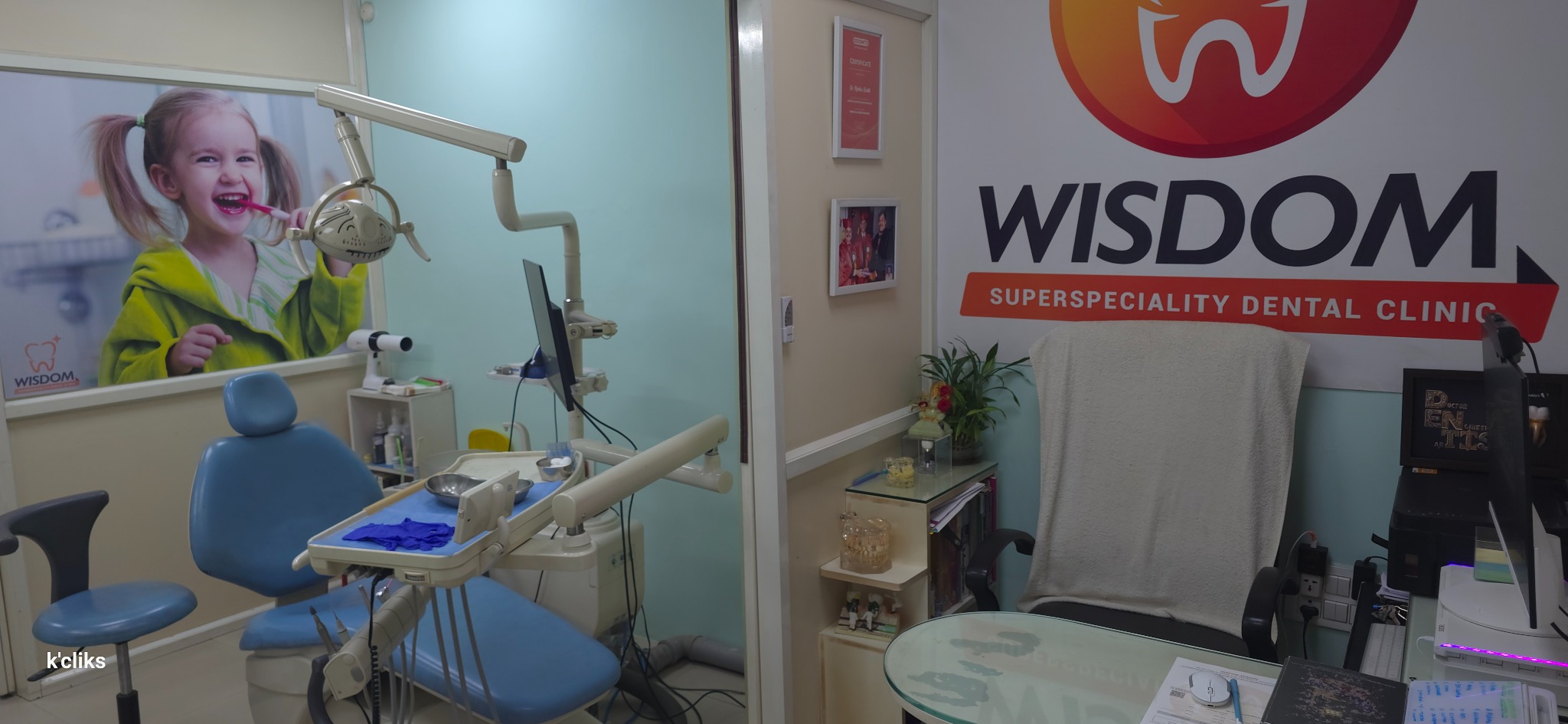 Dental treatment and consultation spaces at Wisdom Dental Clinic in Hyderabad